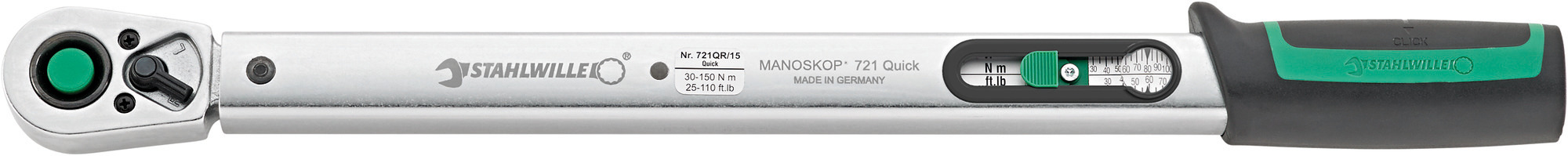 Standard MANOSKOP® Torque Wrenches with Permanently Installed QuickRelease Ratchet 721QR Quick